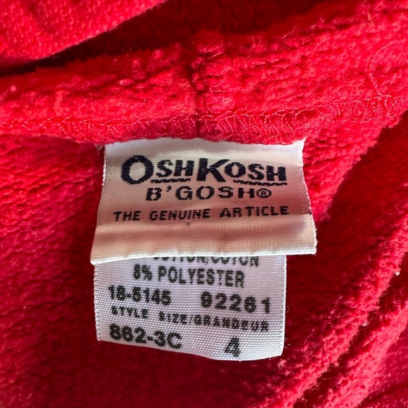 Oshkosh B’gosh Red Pullover Hoodie Boys 4T - Picture 8 of 8